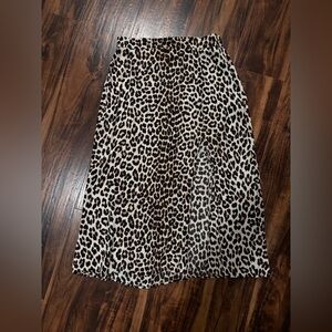 H&M Leopard Midi Skirt